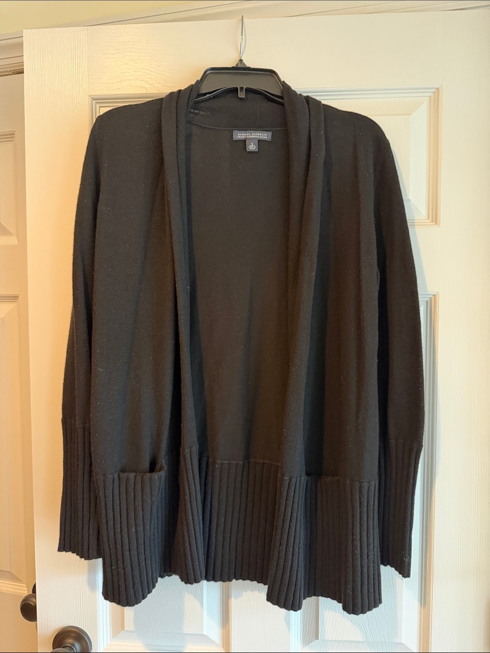 Banana Republic Black Draped Open-Front Cardigan small